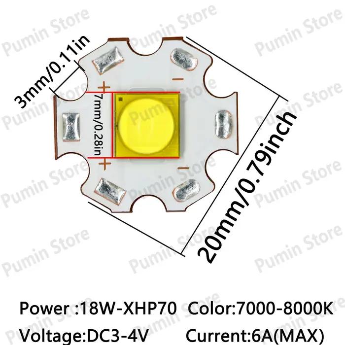 5W 18W 30W 72W perles LED 3V haute puissance lampe à LED perle 1.5A 6A 10A 24A White7000-8000k pour lampe de poche phares remplacement bricolage