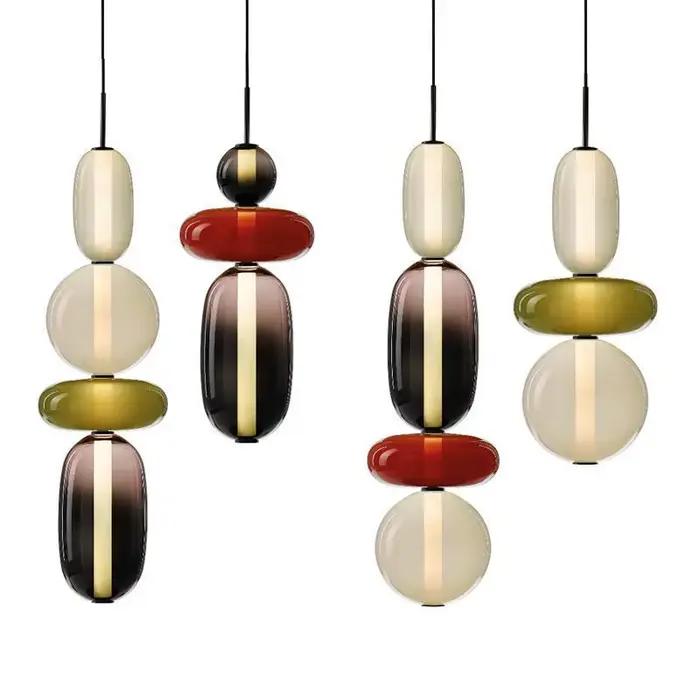 Lustre en verre bonbon lampe suspendue créative suspension de plafond pour Loft salon salle à manger