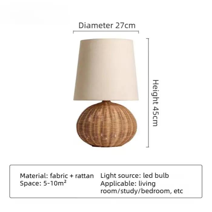 Lampe sur pied créative en rotin tressé Wabi Sabi
