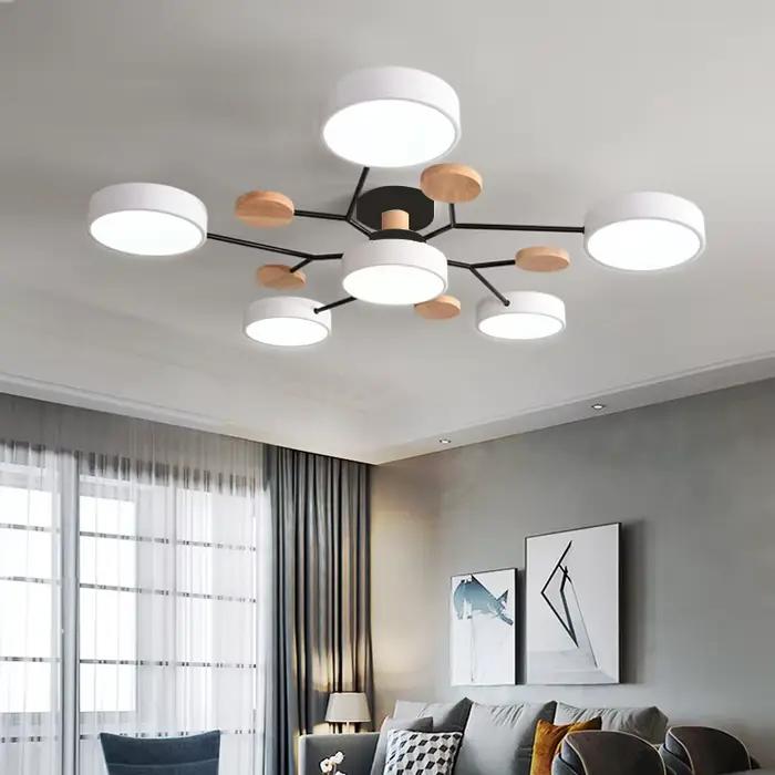 Lustre LED moderne pour salon chambre hôtel 3 couleurs différentes plafonnier nordique éclairage domestique