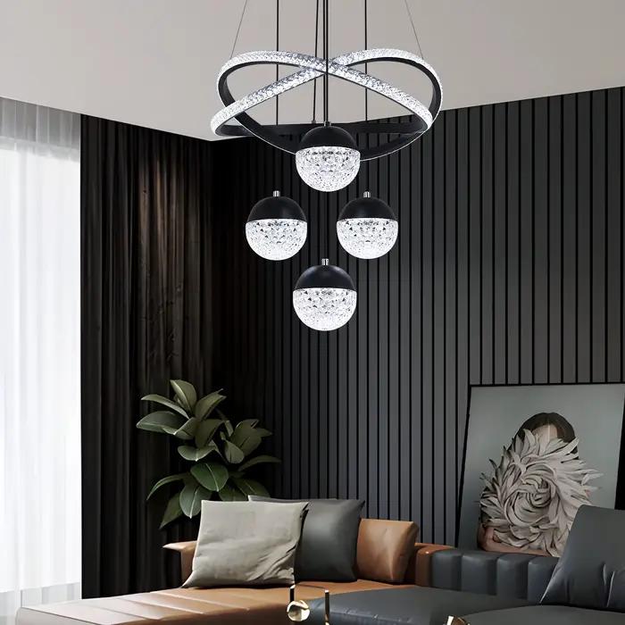 Lustre LED moderne, trois couleurs LED, éclairage nordique pour restaurant, lustre de salon, lampe suspendue, luminaire