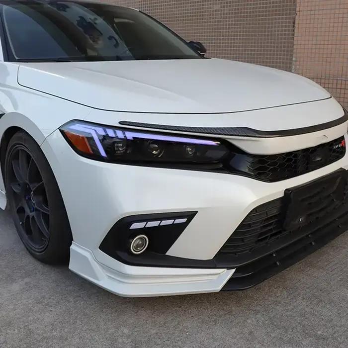 Ensemble de phares avant de voiture pour Honda Civic 11Th 2021 – 2024, phares automobiles Led, mise à niveau, configuration élevée, 3 accessoires d'objectif de projecteur