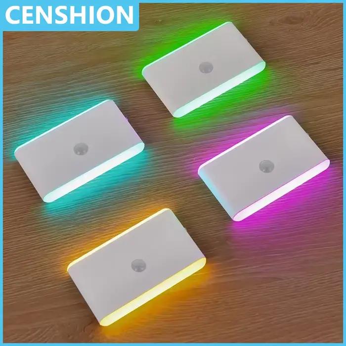 Applique murale LED avec détecteur de mouvement, veilleuse pour escaliers, variable, Rechargeable, pour intérieur, chambre à coucher, armoire, cadeau, décoration, éclairage intérieur
