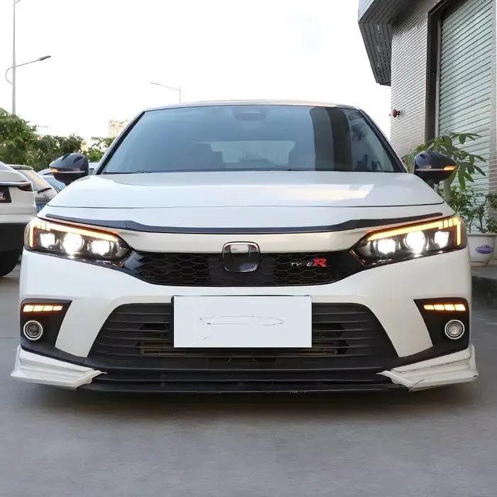 Ensemble de phares avant de voiture pour Honda Civic 11Th 2021 – 2024, phares automobiles Led, mise à niveau, configuration élevée, 3 accessoires d'objectif de projecteur