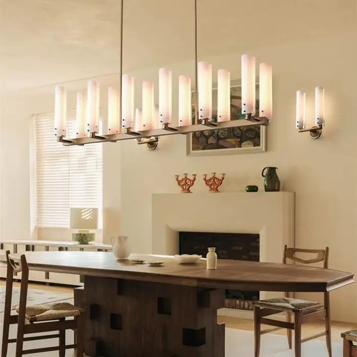 2025 moderne cuivre verre salon plafond lustre salle à manger suspension lampe TV fond allée chambre chevet applique murale
