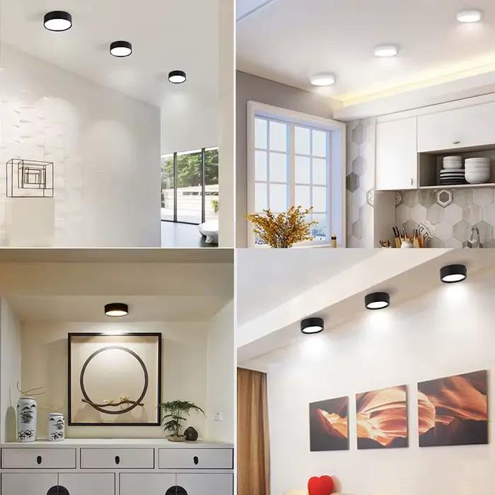 LED plafonnier 3 changement de couleur Mini plafonnier 5/10/15/25W pour salon chambre salle de bain cuisine décor luxe vers le bas lumières