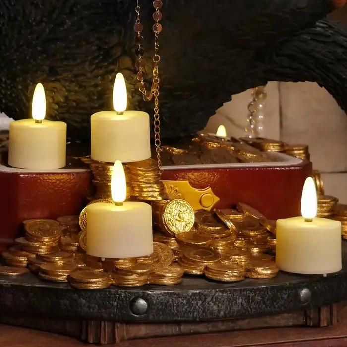 Bougies chauffe-plat LED rechargeables sans flamme, 6/12/18/24 pièces, décoration de maison, lampe électronique scintillante, cadeau pour la maison