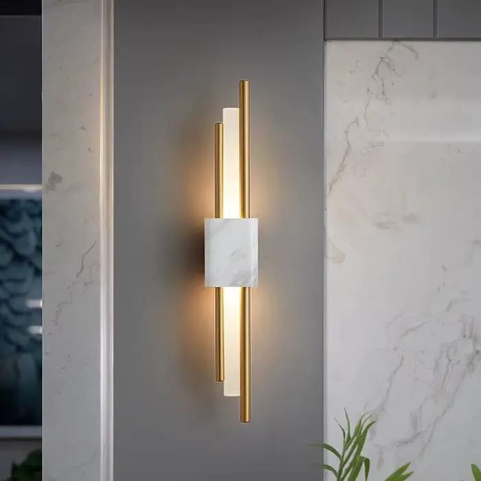 Appliques murales LED en marbre au design moderne pour salle de bain