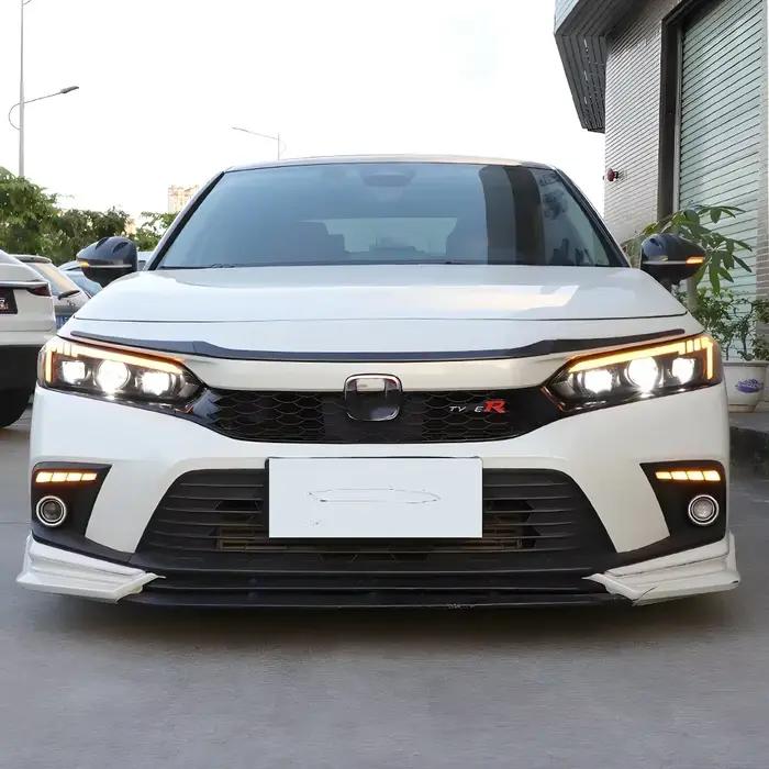 Ensemble de phares automobiles pour Honda Civic 11Th 2021 – 2024, phares avant de voiture Led, mise à niveau du nouveau projecteur, accessoires à trois lentilles