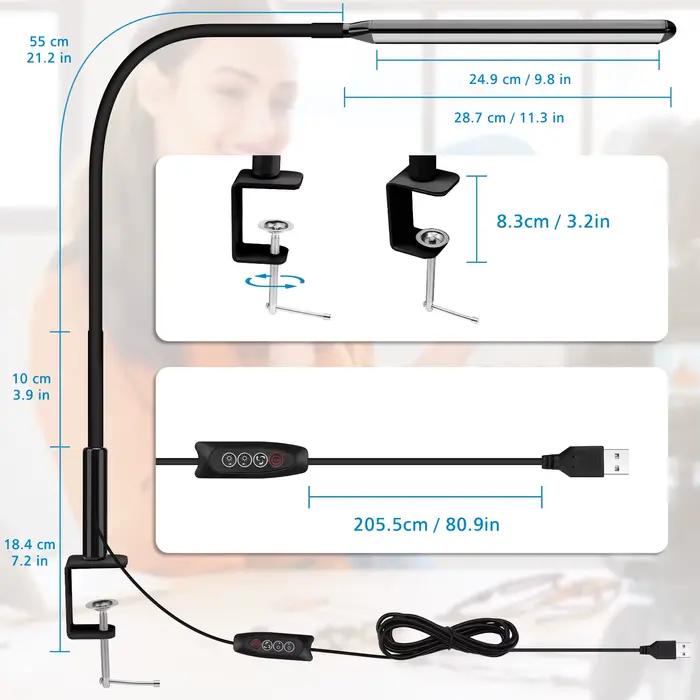 Lampe de bureau à clip LED