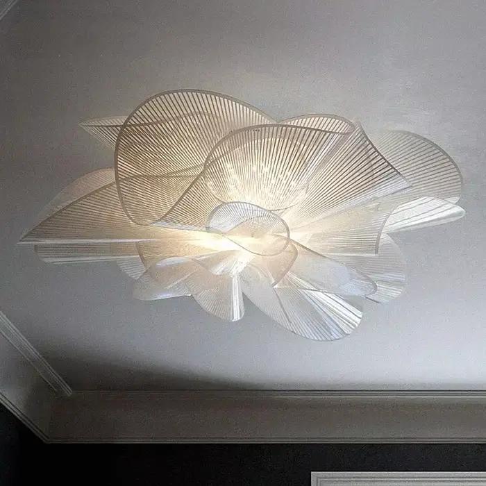 Plafonniers classiques nordiques noir/blanc PVC lampe design moderne chambre décor à la maison éclairage salle à manger pendentif LED lumières