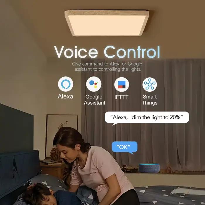 MARPOU Tuya LED plafonnier 36W Dimmable APP commande vocale plafonnier intelligent éclairage moderne panneau lumineux salon chambre