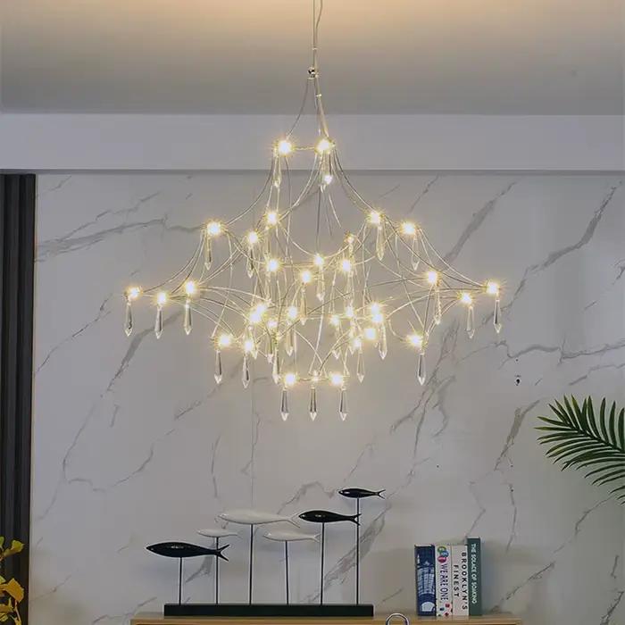 Lustre en cristal pour salon salle à manger chambre lampes suspendues pour plafond