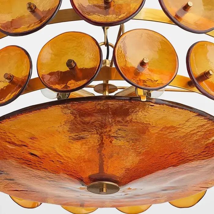 Lustre en verre d'art italien Lorenzo inspiré ambre vert blanc E14 lampe Bauhaus Design pour cuisine île salon