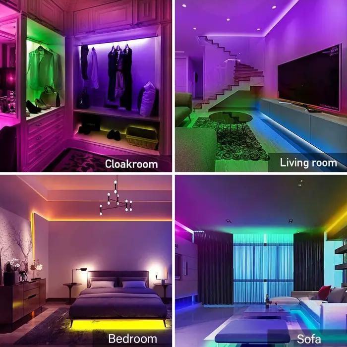 Bande lumineuse Flexible à 60/220 LED avec télécommande, rvb, 120 V, étanche, ruban extérieur, IP65, pour décoration de la maison