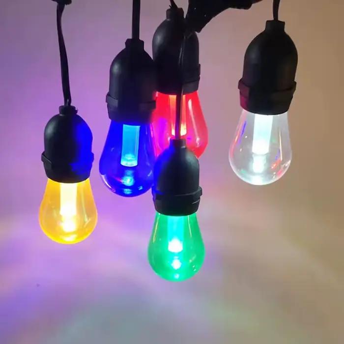 Ganliland – ampoules LED colorées E27 S14 220V 2W, lampe en plastique blanc chaud 2700K, rvb, pour décoration de fête de jardin, PC