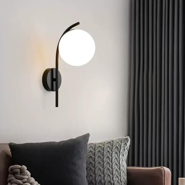 Appliques murales d'intérieur LED pour la maison, chambre à coucher, salon, couloir, or et noir, avec ampoule E27, Luminaires d'éclairage de chevet