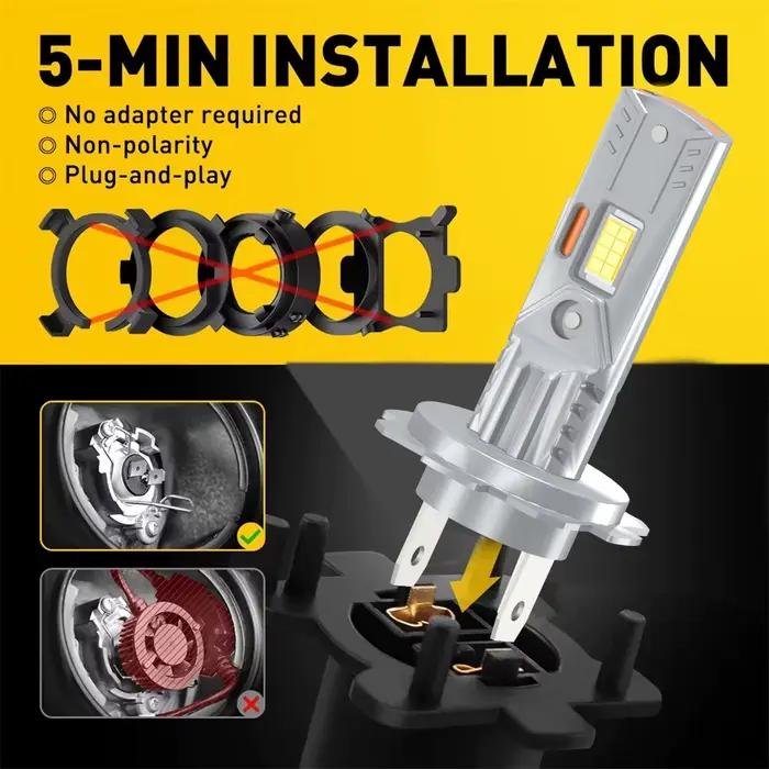 Ampoule LED haute puissance 180W, phare Turbo 6000K CSP, lampe de voiture puissante pour citroën C4 2011-2020 2012 2013 2014 2015 2016 2017, 2 pièces