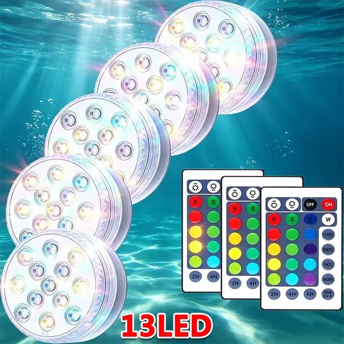Lumière sous-marine à 13 LED étanche IP68 pour piscine, fontaine, vase, aquarium et décoration de mariage