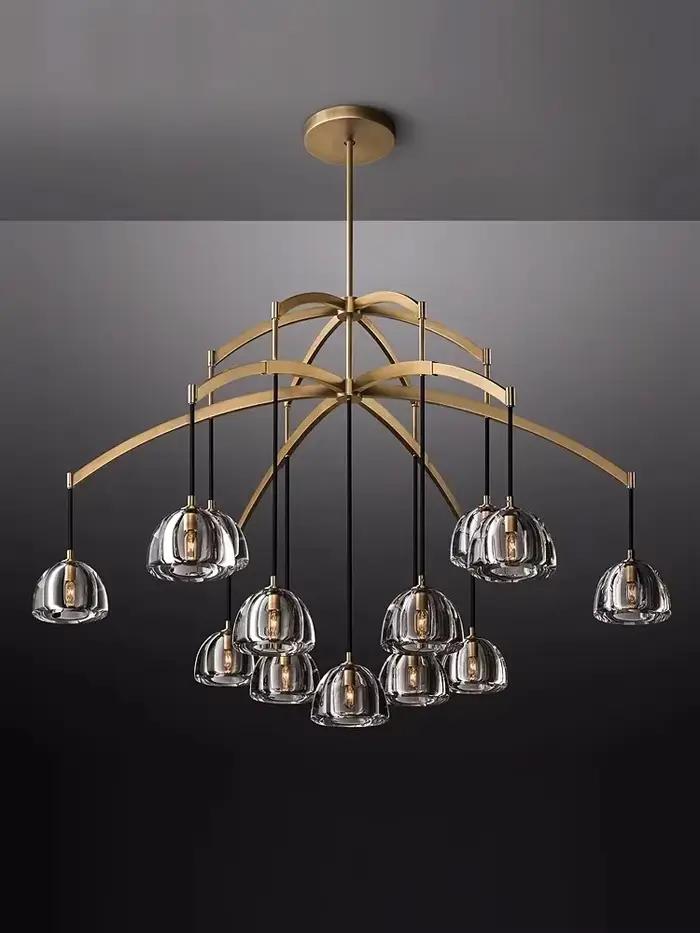 Design américain moderne cuivre chevet décor suspension lampe cuisine île salle à manger salon luxe minimaliste lustre