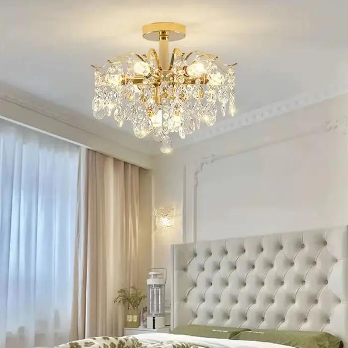 Lustre de plafond moderne de luxe à LED pour salon, luminaire en cristal, articles de décoration intérieure, lampe, luminaires suspendus pour cuisine
