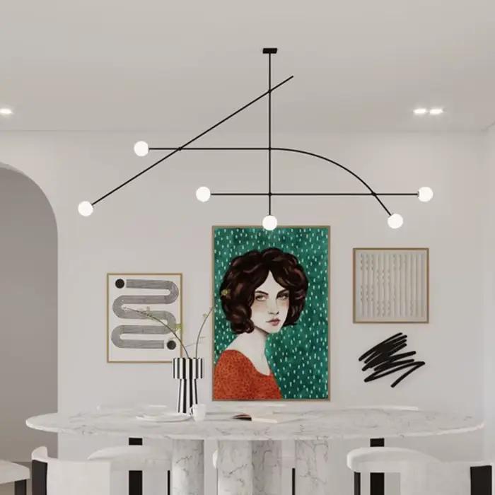 Plafonnier Suspendu Noir au Design Moderne