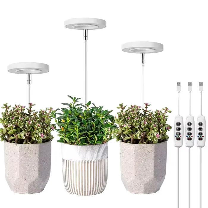 Lampe de culture LED à spectre complet pour plantes solaires d'intérieur, avec hauteur réglable, minuterie 3/9/12H, gradation à 10 niveaux pour jardin