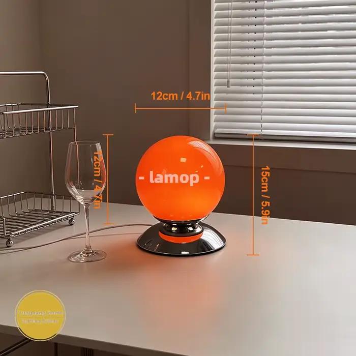 Lampe de table en verre Globe Spire, style nordique, crème, INS, lampe de chevet, 3 températures de couleur, lampe de table pour la décoration de la chambre à coucher