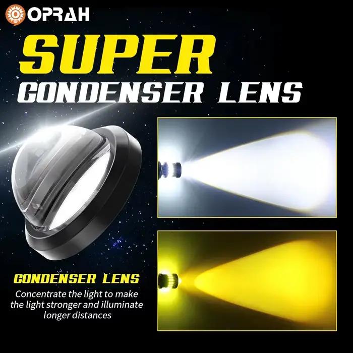 Oprah H4 LED ampoules de phares de Moto Super lumineuses 12V 4800LM 3030 Led Moto lumière salut Lo faisceau 6000K lampe blanche Canbus 9003 HB2
