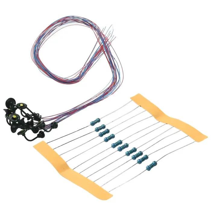 Lampes d'invitation pour modèle ferroviaire, applique murale extérieure, col d'oie, lumière pour maisons H0, ornement de construction, échelle 00, 1:87, 10 pièces