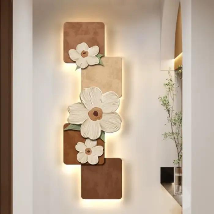 Fleurs modernes LED lumière murale pour couloir salon