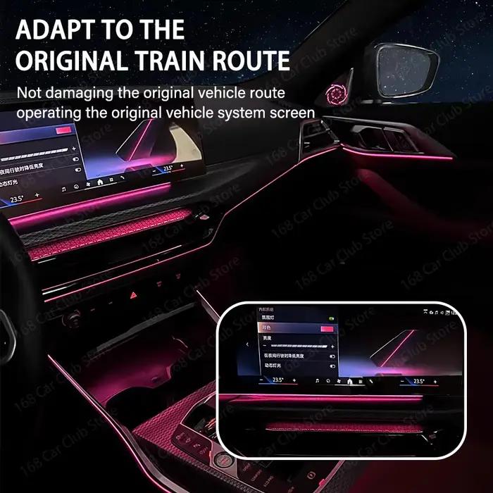 LED 11 couleurs adhésif console centrale lumière de selle lumière ambiante pour BMW nouvelle série 3/4 G20 G22 M3 M4 voiture Console lumière de selle