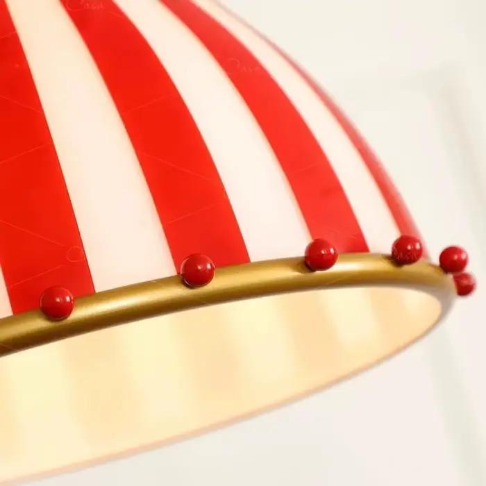 Lustre de cirque coloré rétro Memphis rayures rouges suspension chambre d'enfant salle à manger cuisine île lampes d'entrée