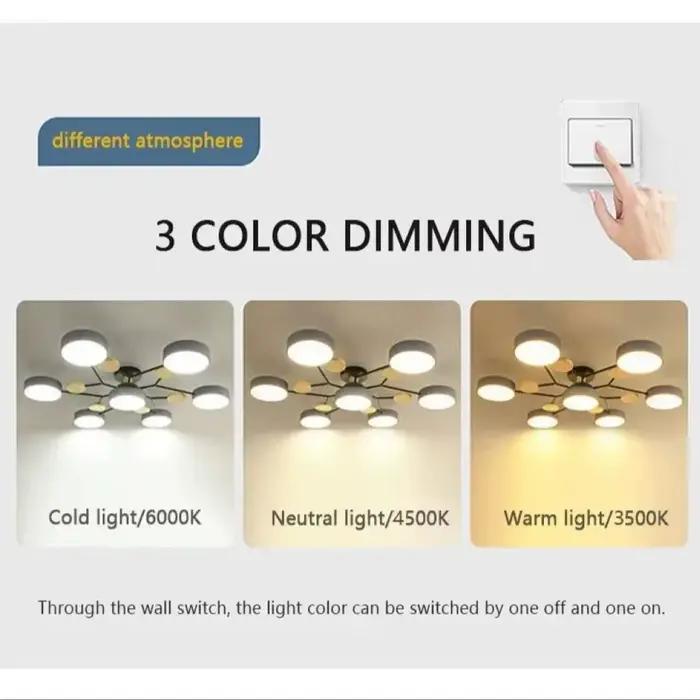Lustre LED moderne pour salon chambre hôtel 3 couleurs différentes plafonnier nordique éclairage domestique