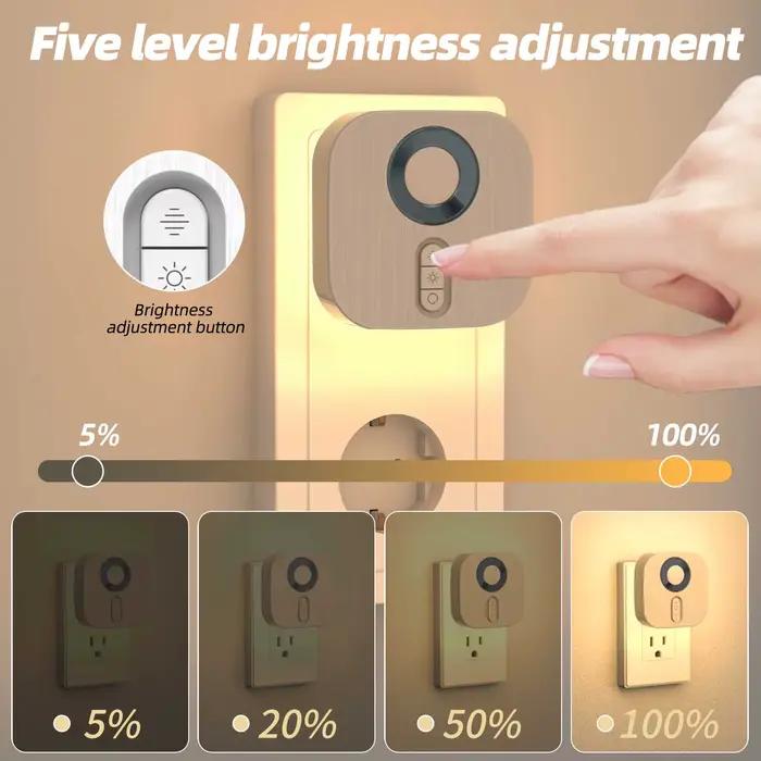 Veilleuse LED avec prise ue capteur de mouvement couleur rvb applique murale d'ambiance pour chambre escalier toilettes couloir salle de bain étude