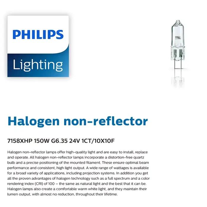 Lampe halogène Philips 7158XHP 150W G6.35 24V sans réflecteur, lumière sans ombre, ampoule de microscope, lampes de projection FCS