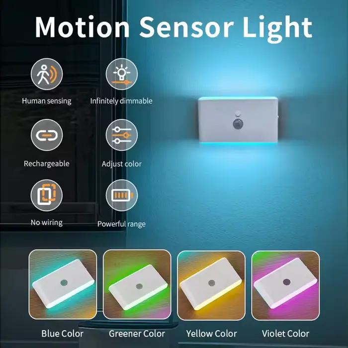 Applique murale LED avec détecteur de mouvement, veilleuse pour escaliers, variable, Rechargeable, pour intérieur, chambre à coucher, armoire, cadeau, décoration, éclairage intérieur