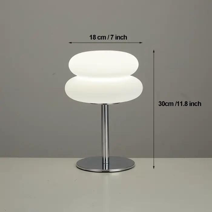 Lampe de table champignon abat-jour en plastique lampe de table crème française nordique prise USB lampe de chevet de chambre à coucher à gradation à 9 niveaux (pas du verre)