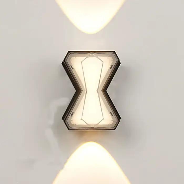 Applique murale LED moderne effet diamant pour salon, chambre et cour, éclairage haut et bas