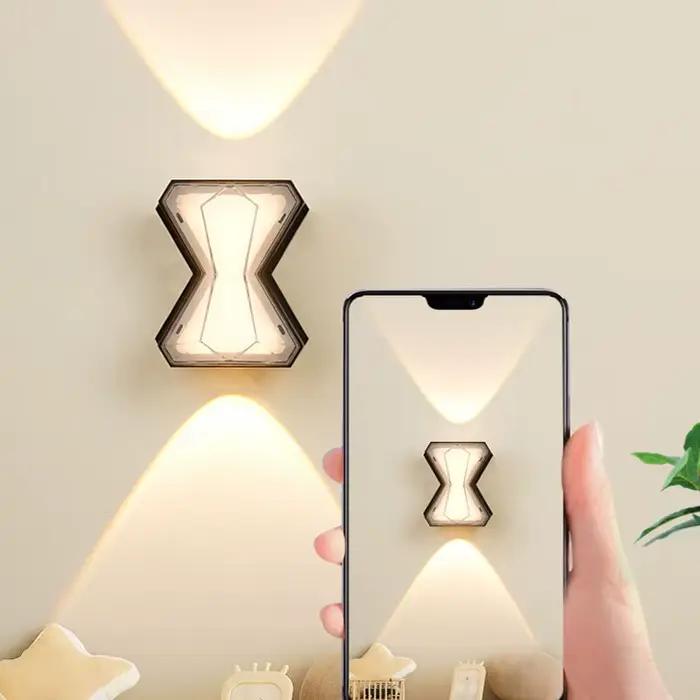 Applique murale LED moderne effet diamant pour salon, chambre et cour, éclairage haut et bas