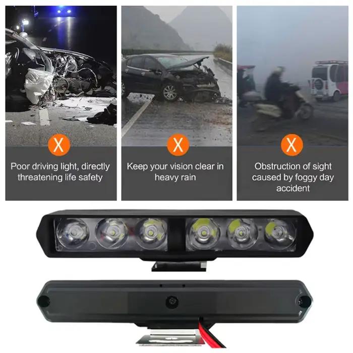 Lampe de travail DRL Flash pour voiture, 6LED, budgétaire automatique, éclairage de moto, lumière de sauna tout-terrain, ampoules modifiées