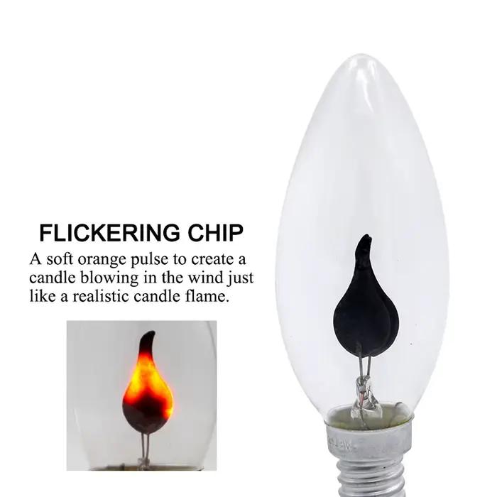 Edison Led bougie ampoule E14 E27 LED effet de flamme ampoule 3W AC220V maison pour décor éclairage Ampoule bougie ampoule