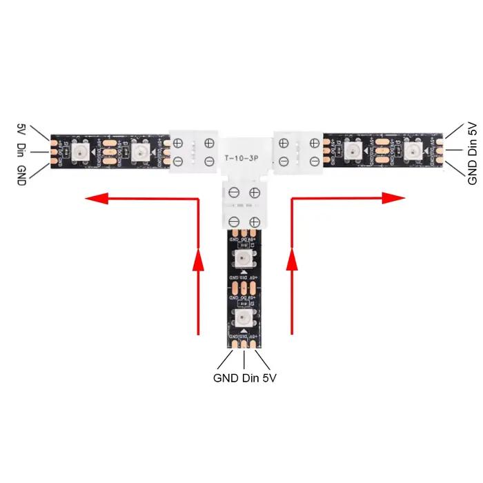 Connecteur Led à souder sans bande LED, 2 broches, 3 broches, 4 broches, 5 broches, connecteur d'angle en forme de L/T/X pour bande lumineuse Led RGBW RGBWW de 10mm