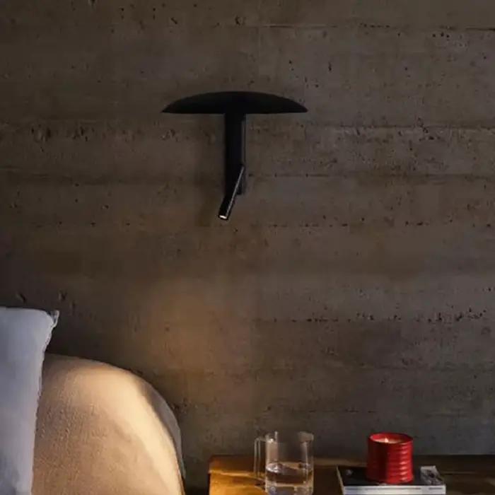 Applique murale créative moderne 2 LED noir Orange vert métal avec interrupteur 3000K nordique maison champignon lumière Restaurant luminaire