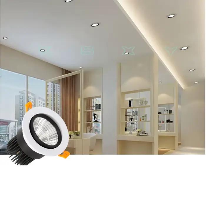 LED Spot plafonnier AC85-265V 3W 5W 7W 12W 15W aluminium encastré COB Downlights rond panneau LED éclairage intérieur