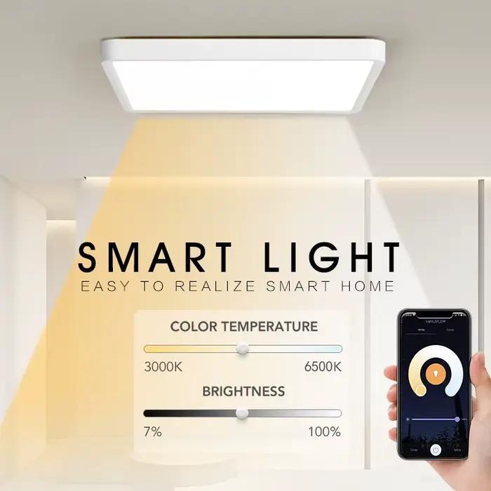 MARPOU Tuya LED plafonnier 36W Dimmable APP commande vocale plafonnier intelligent éclairage moderne panneau lumineux salon chambre