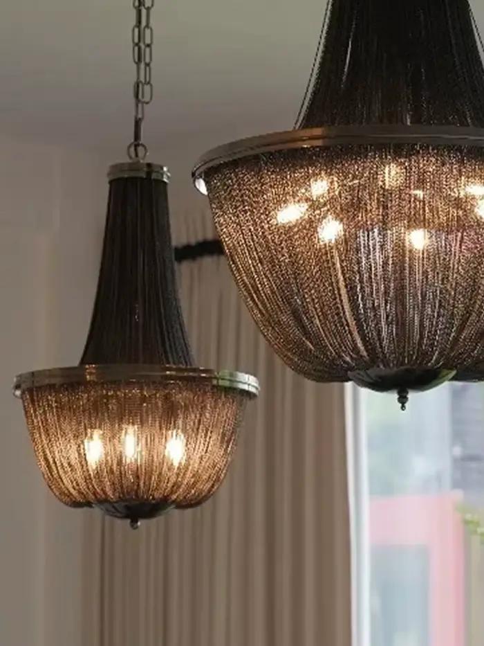 Lustre Américain Néoclassique à Pompons, Suspension Moderne pour Plafond Haut, Luminaires Suspendus pour Escalier, Lustre de Salon