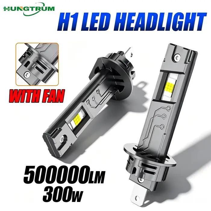 Phare LED Turbo H1 500000LM, conception de lampe halogène 1:1, feux automobiles, sans erreur CANBUS, Plug and Play, feux antibrouillard sans fil 12V