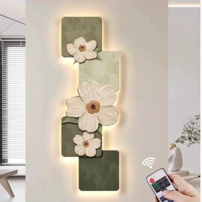 Fleurs modernes LED lumière murale pour couloir salon