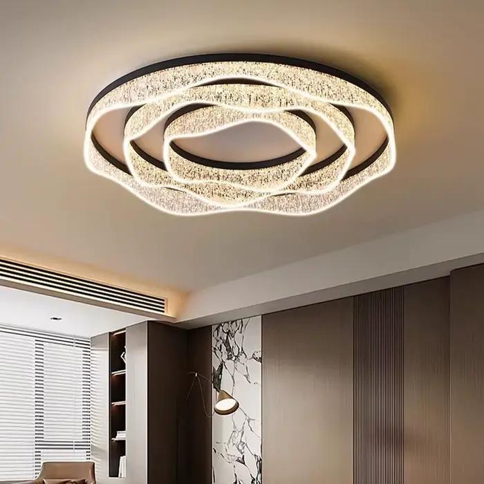 Lampe de salon moderne ronde carrée Restaurant atmosphérique fissure plafonnier italien minimaliste toute la maison paquet d'éclairage